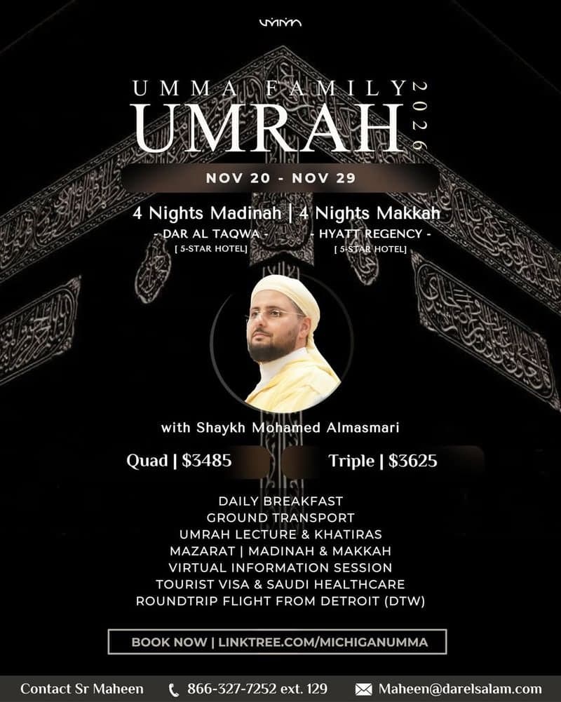 Event flyer for Family Umrah